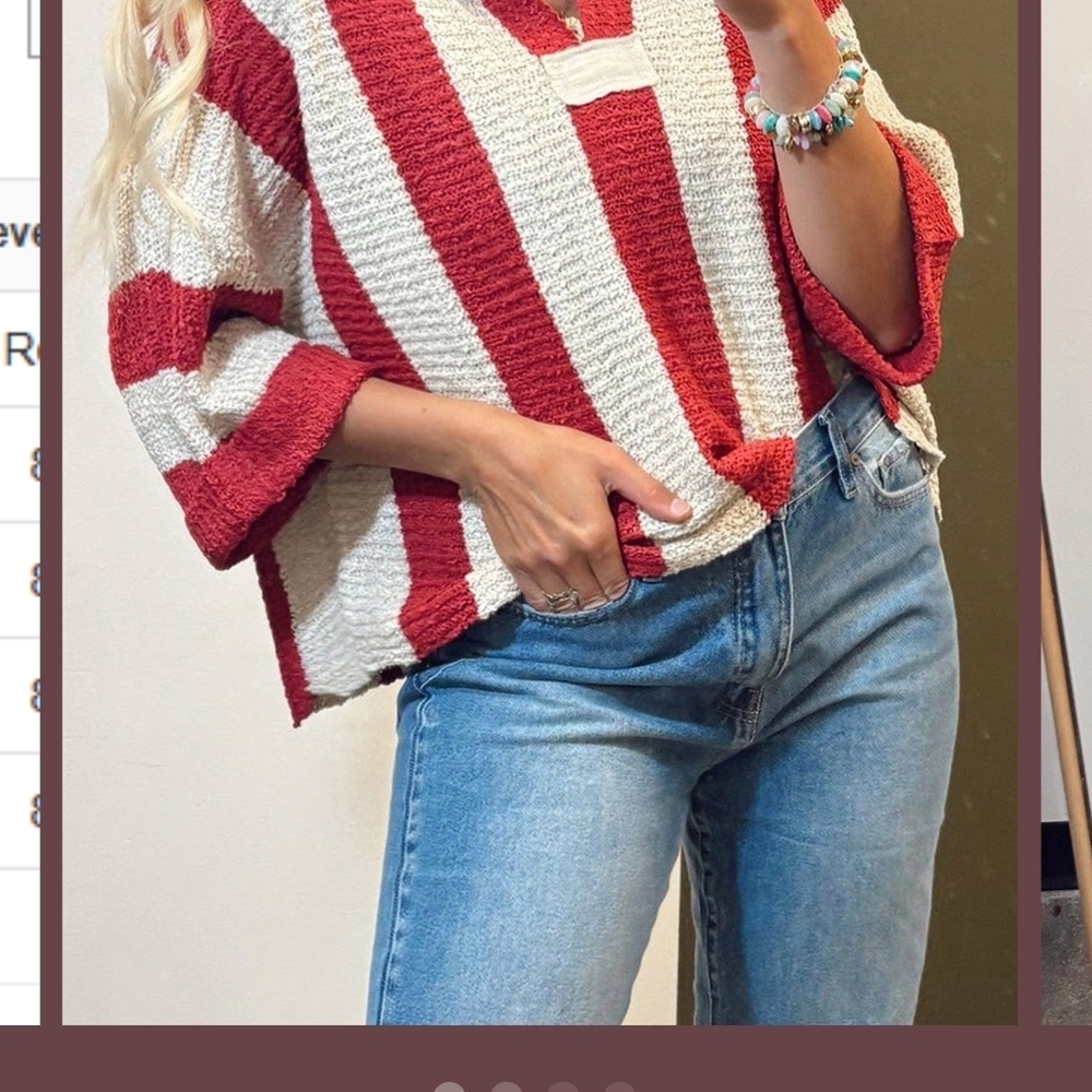 Red and White Striped Sweater